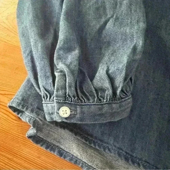 NWT old navy long sleeve chambray denim peasant top women L - Picture 8 of 10